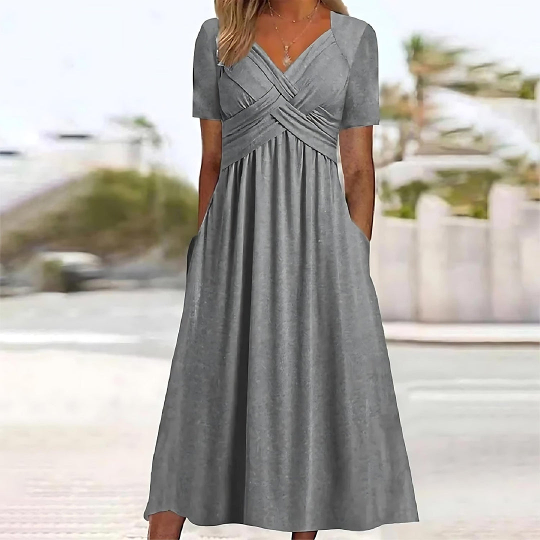 Leann - Sculpted Midi Dress with Flattering Silhouette for Elegant Occasions