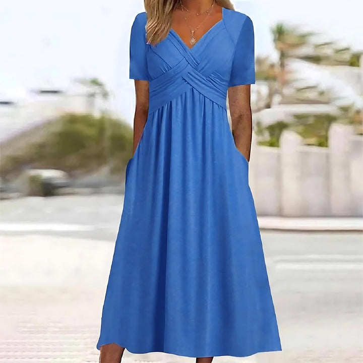Leann - Sculpted Midi Dress with Flattering Silhouette for Elegant Occasions