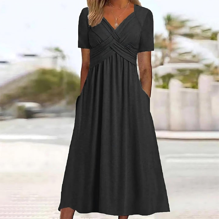 Leann - Sculpted Midi Dress with Flattering Silhouette for Elegant Occasions