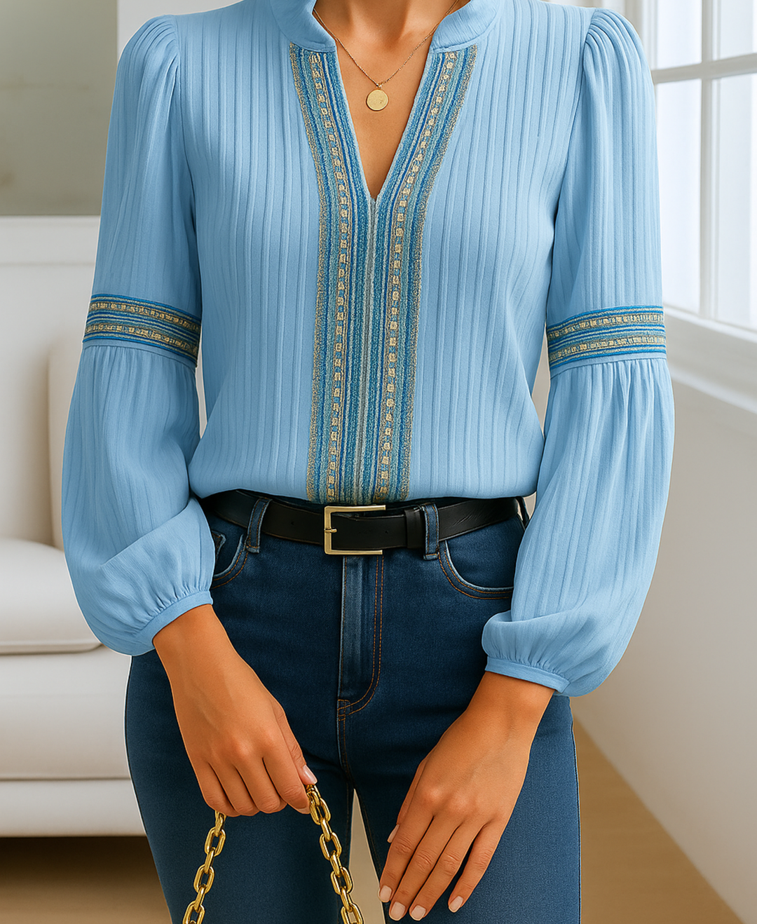 Bellarose - Vintage V-Neck Blouse
