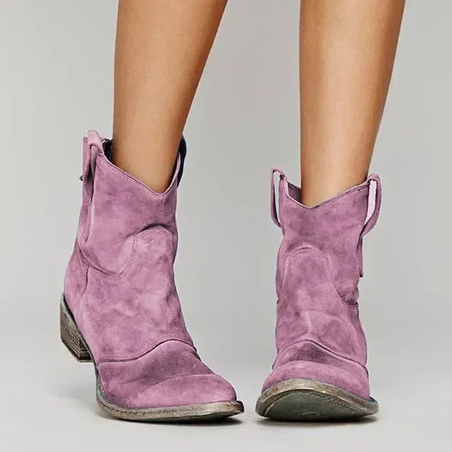 Janine – Vintage Cowboy Ankle Boots