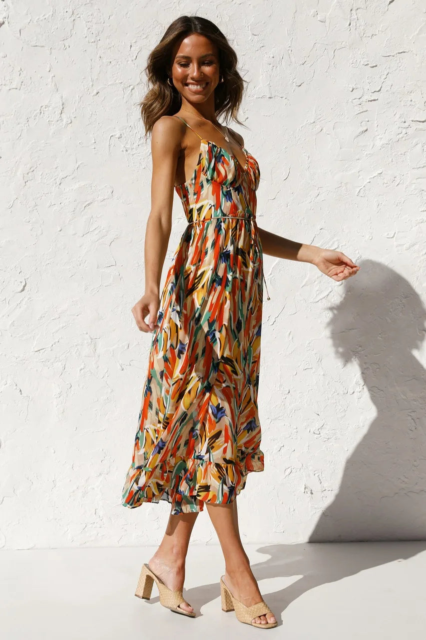 Ellen - Printed Summer Dress with Cool Comfort and Sunny Style for Casual Days