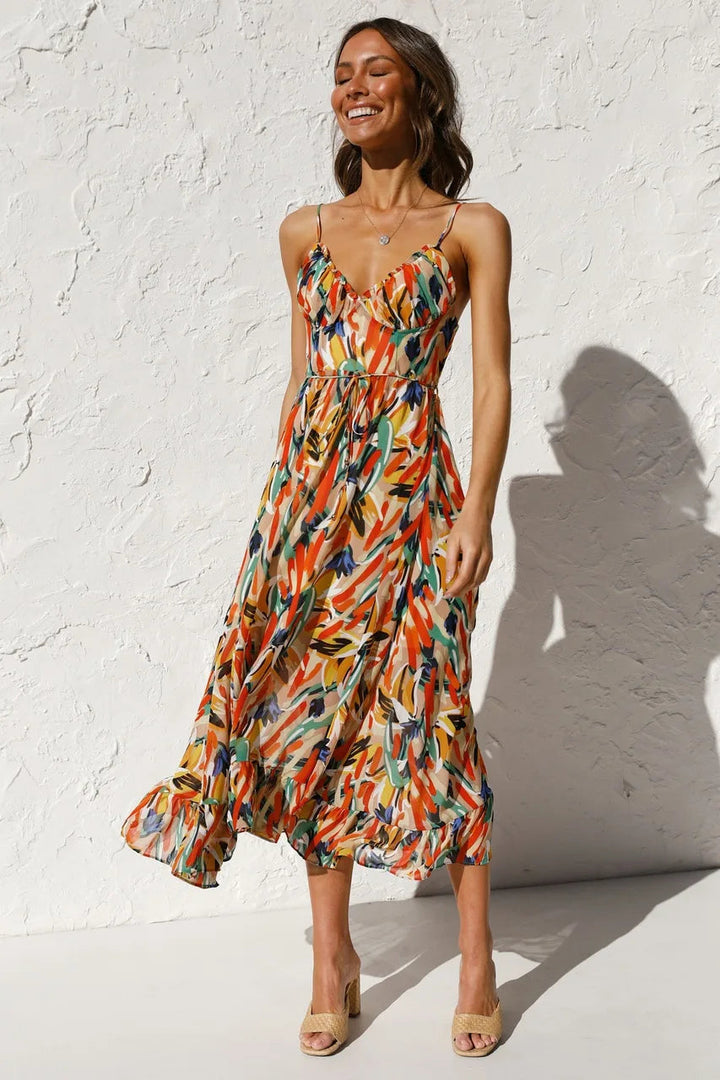 Ellen - Printed Summer Dress with Cool Comfort and Sunny Style for Casual Days
