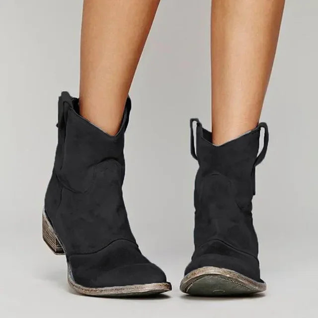 Janine – Vintage Cowboy Ankle Boots