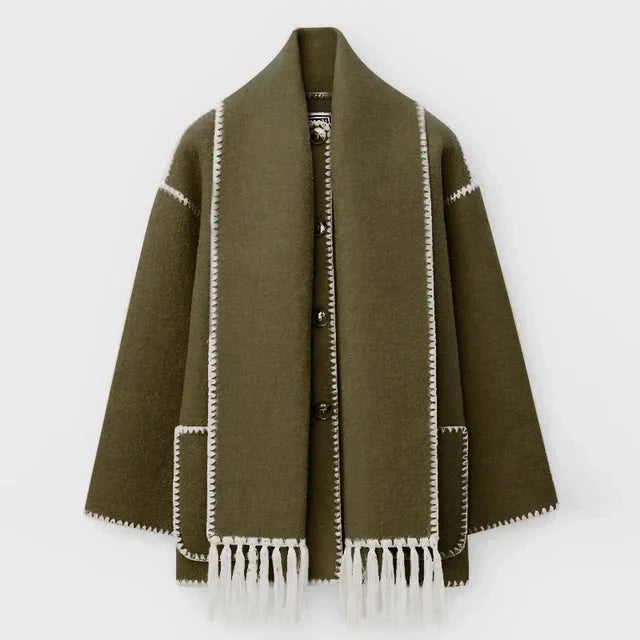 Demi - Woollen coat with scarf