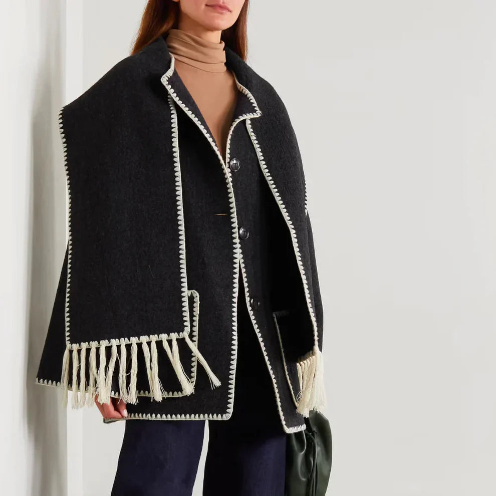 Demi - Woollen coat with scarf