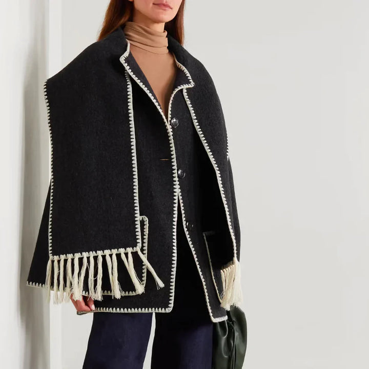 Demi - Woollen coat with scarf