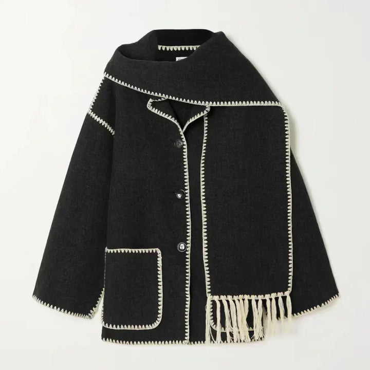 Demi - Woollen coat with scarf