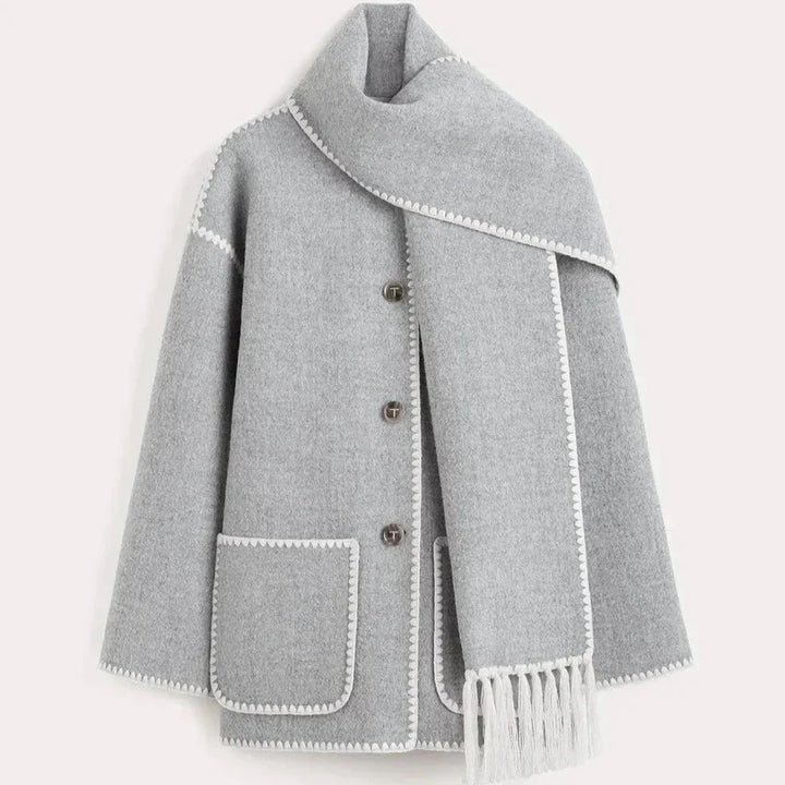 Demi - Woollen coat with scarf