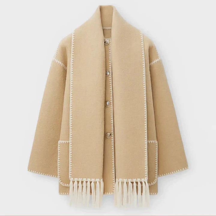 Demi - Woollen coat with scarf