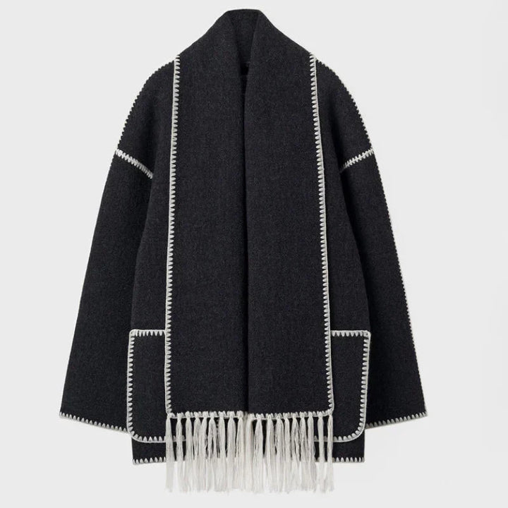 Demi - Woollen coat with scarf