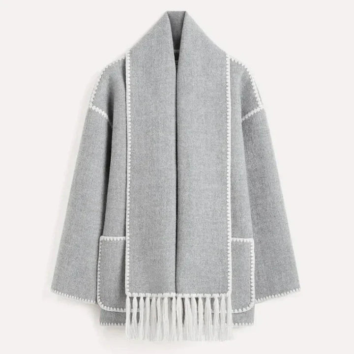 Demi - Woollen coat with scarf