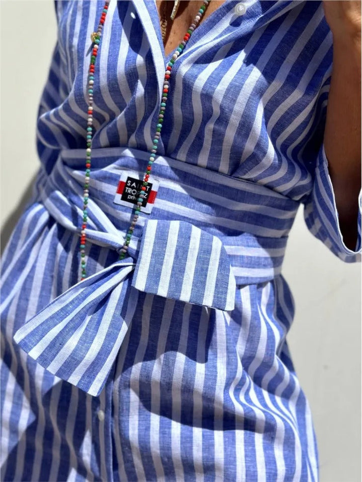 Denise - Striped dress with collar