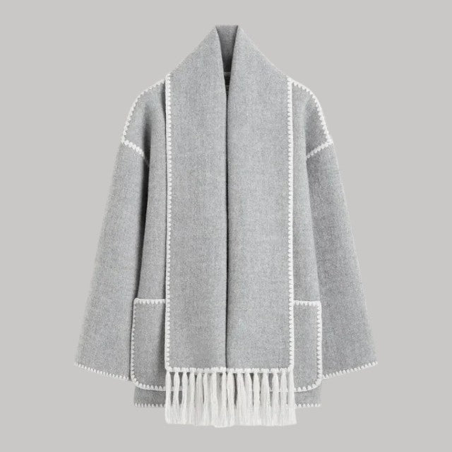 Demi - Woollen coat with scarf