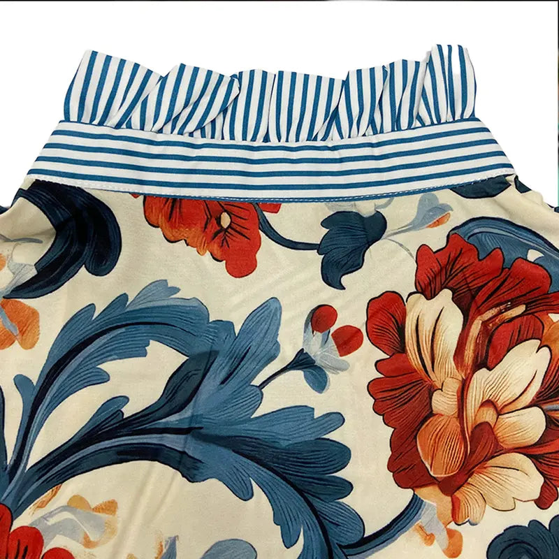 Lucienne - Classy Vintage Floral Printed Blouse