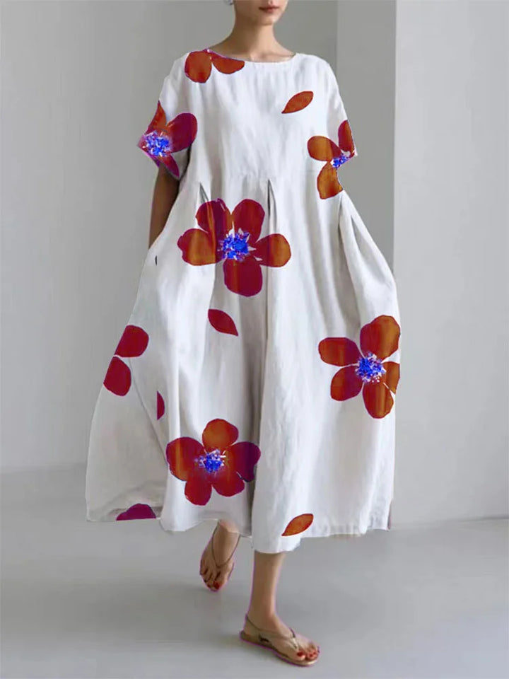 Sophie - Long Summer Dress with Bright Flowers and Soft Comfort for Sunny Days
