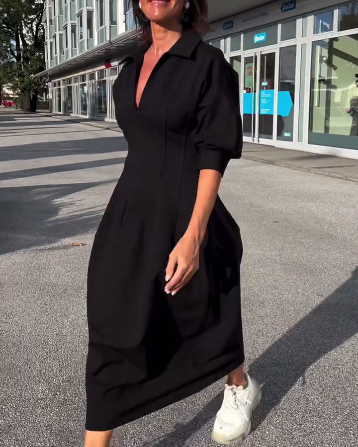 Maela - Comfortable Black Dress