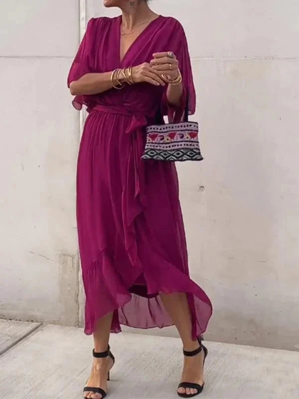 Shari - Elegant Long Dress with Feminine Neckline