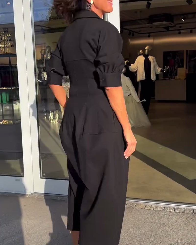 Maela - Comfortable Black Dress