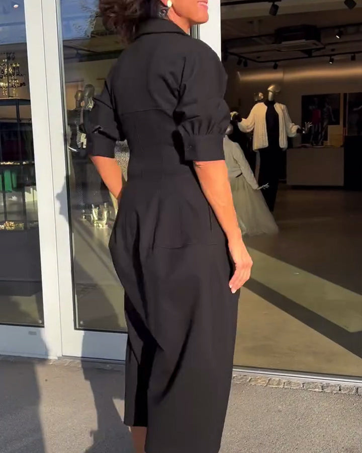 Maela - Comfortable Black Dress