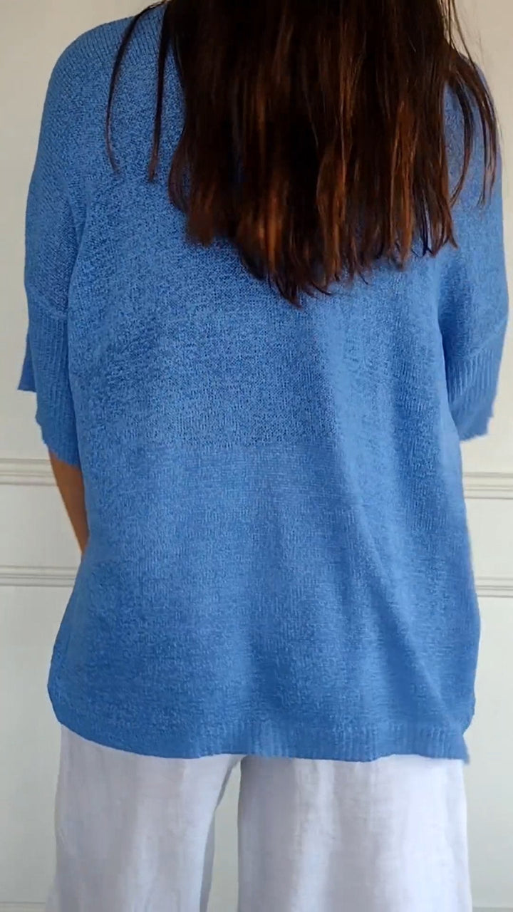 Heather - Knitted V-neck top