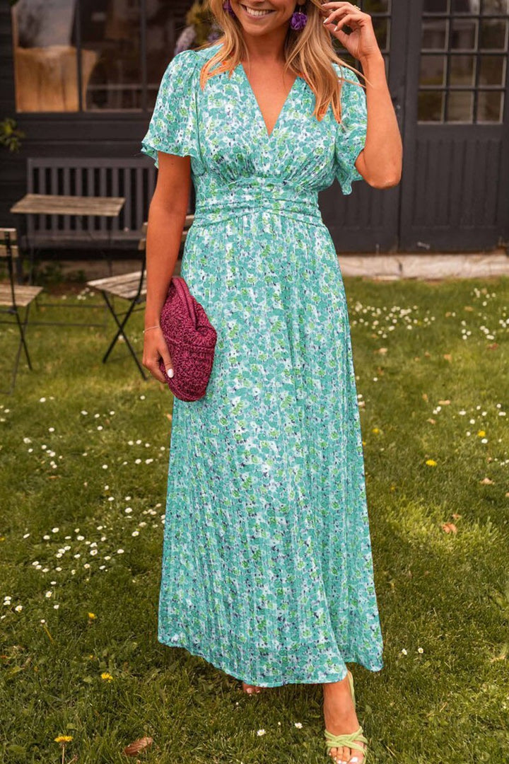 Mandy - Long Dress with Floral Print in a Romantic and Light Style
