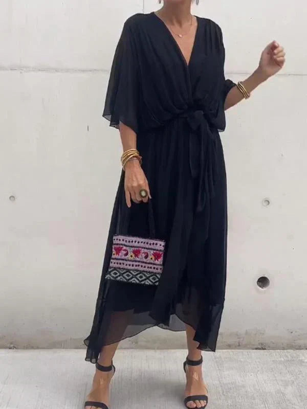 Shari - Elegant Long Dress with Feminine Neckline