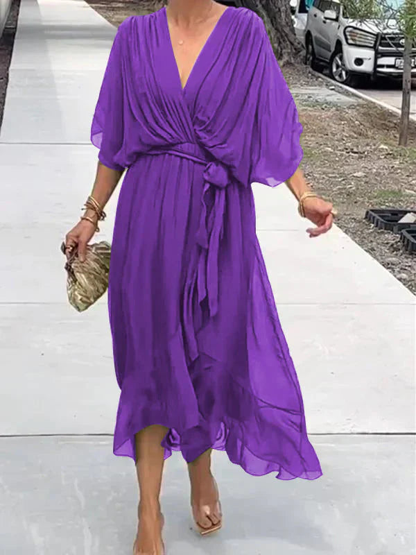 Shari - Elegant Long Dress with Feminine Neckline