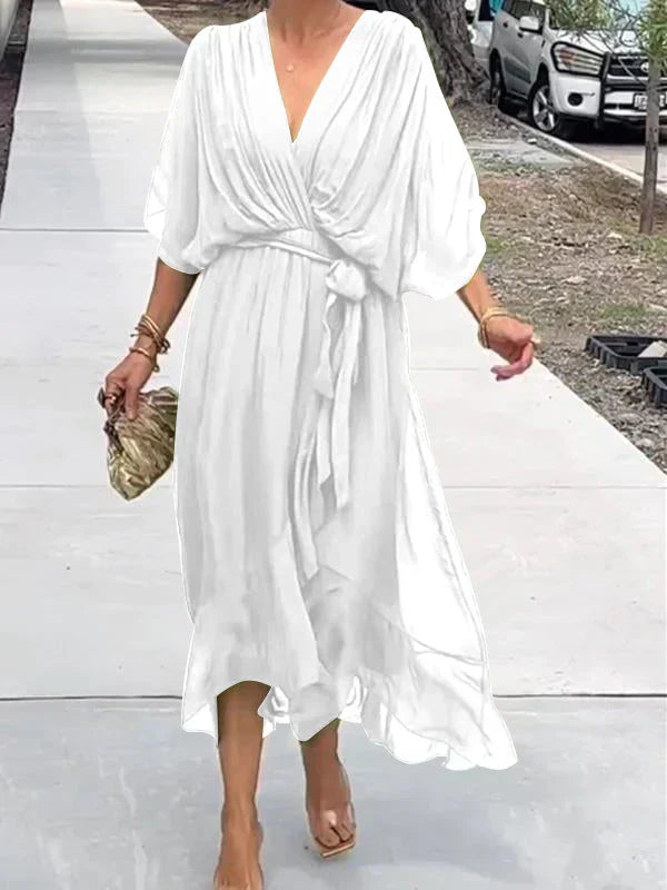 Shari - Elegant Long Dress with Feminine Neckline