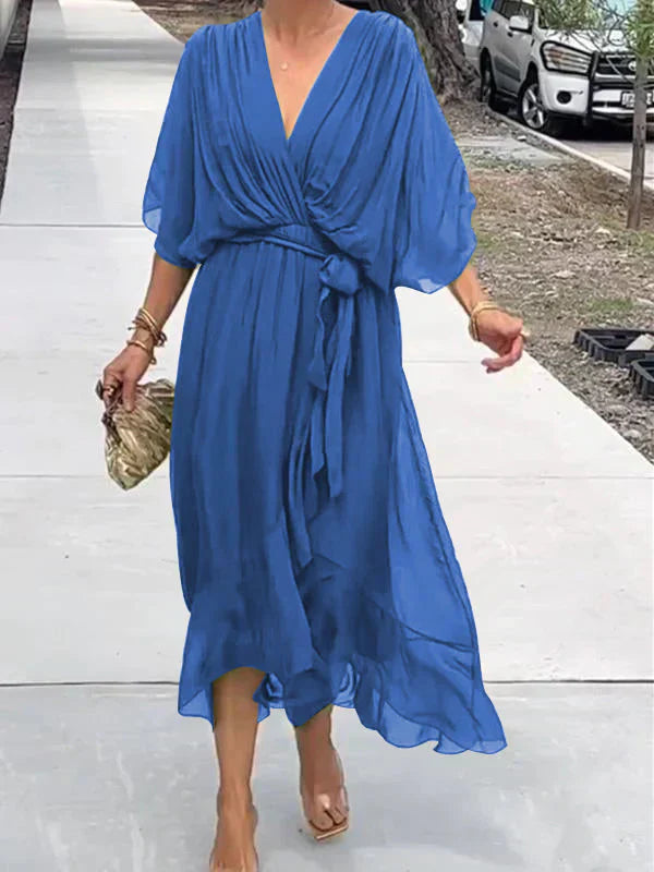 Shari - Elegant Long Dress with Feminine Neckline
