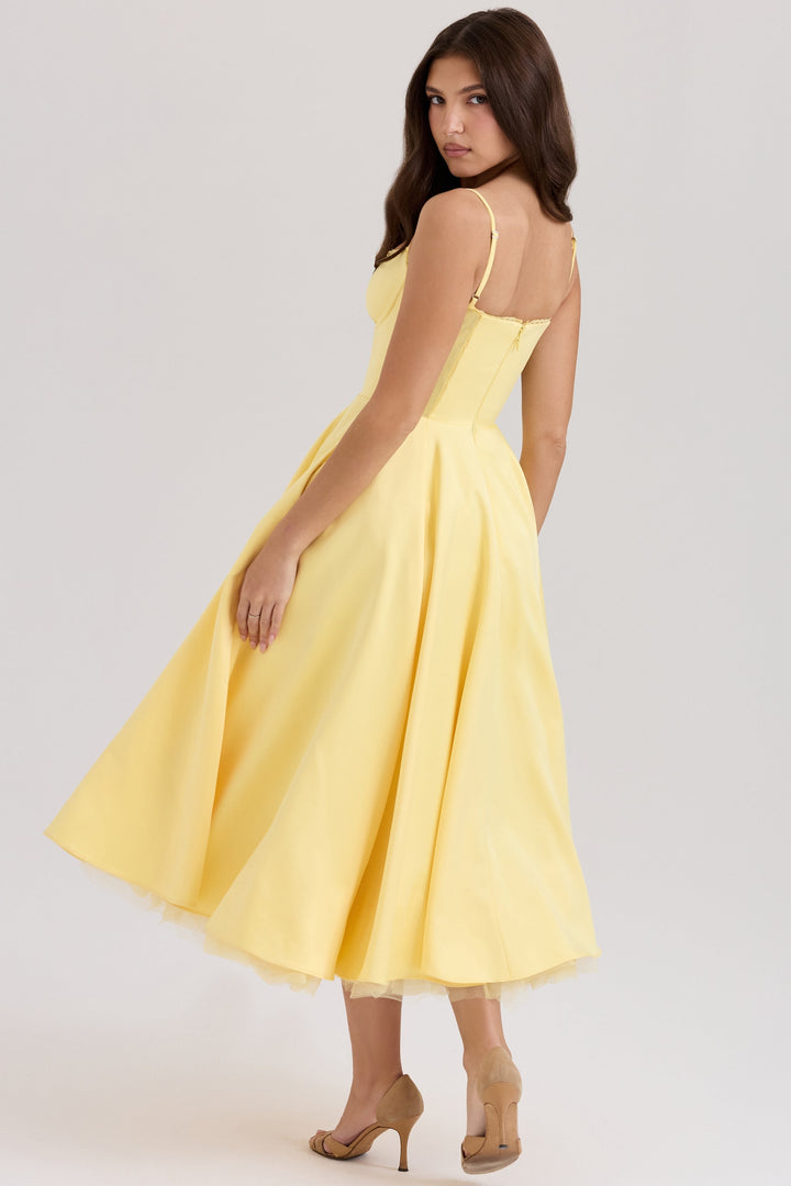 Florine - Satin-Tulle-Midi Dress