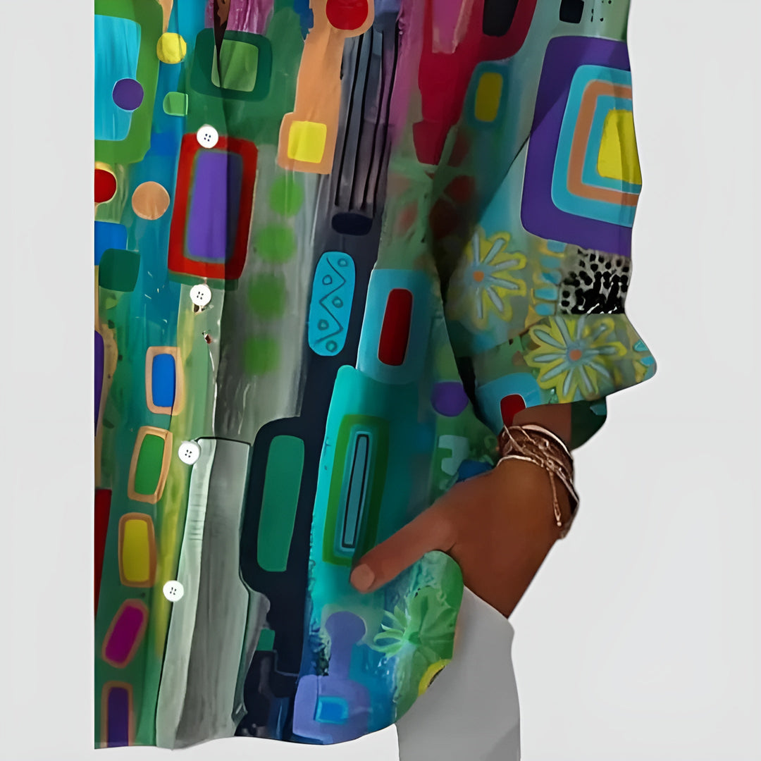 Kathleen - Blouse with Geometric Pattern