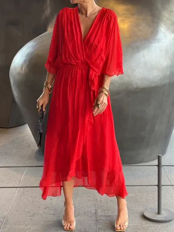 Shari - Elegant Long Dress with Feminine Neckline