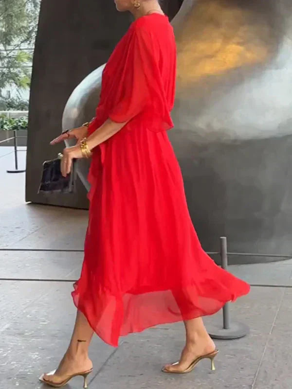Shari - Elegant Long Dress with Feminine Neckline