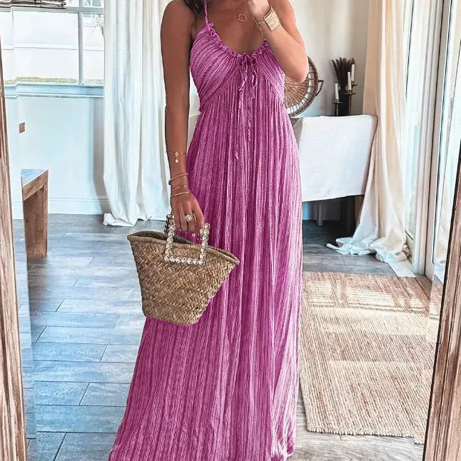 Sylvia - Bohemian dress with halterneck