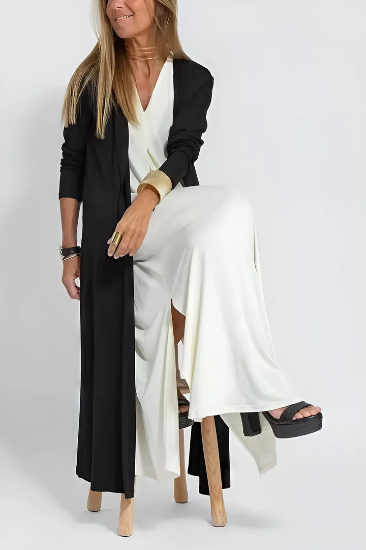 Natasha - Elegant Long Dress with Complimentary Matching Cardigan