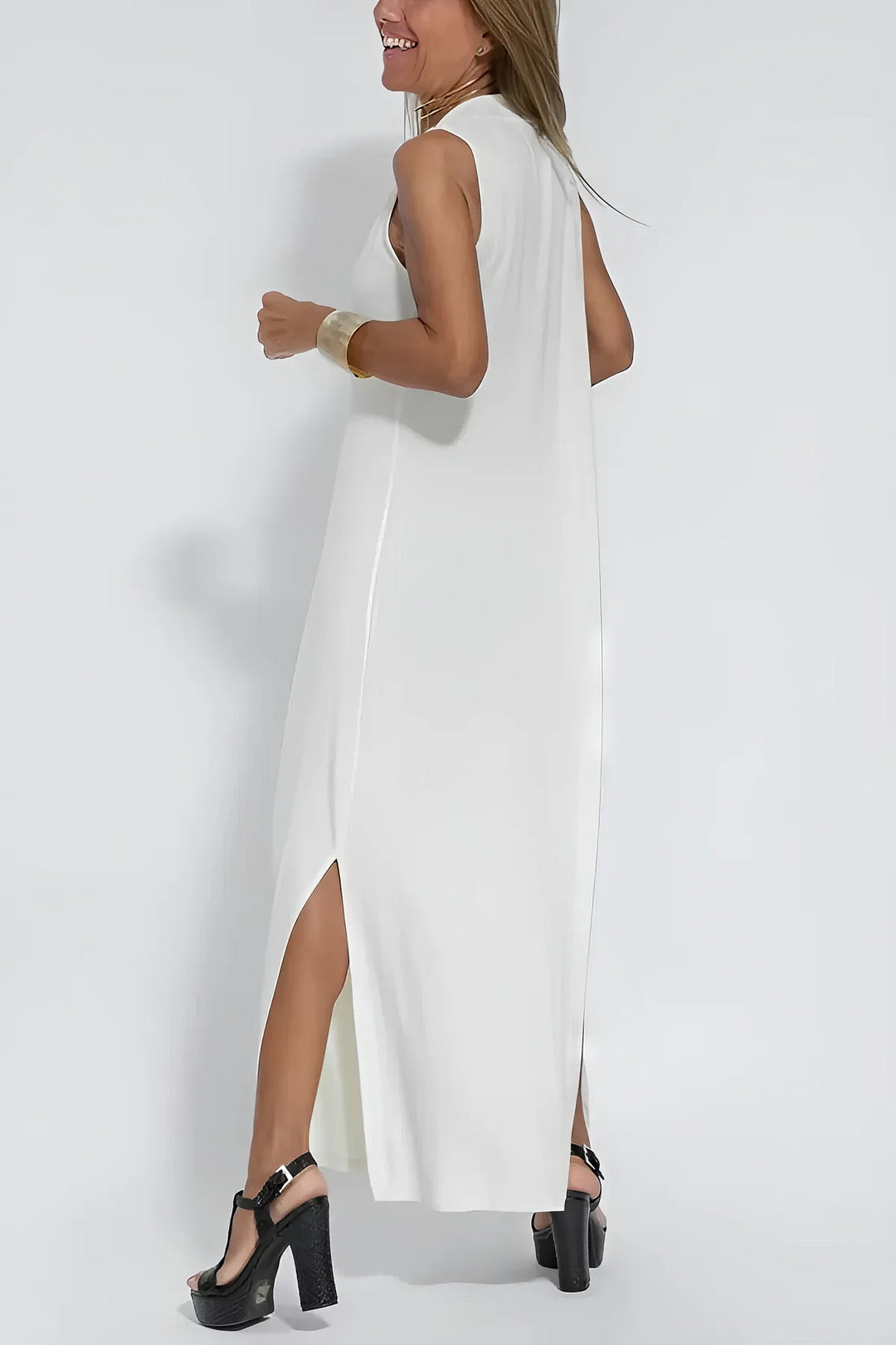 Natasha - Elegant Long Dress with Complimentary Matching Cardigan