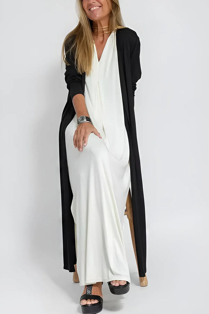 Natasha - Elegant Long Dress with Complimentary Matching Cardigan