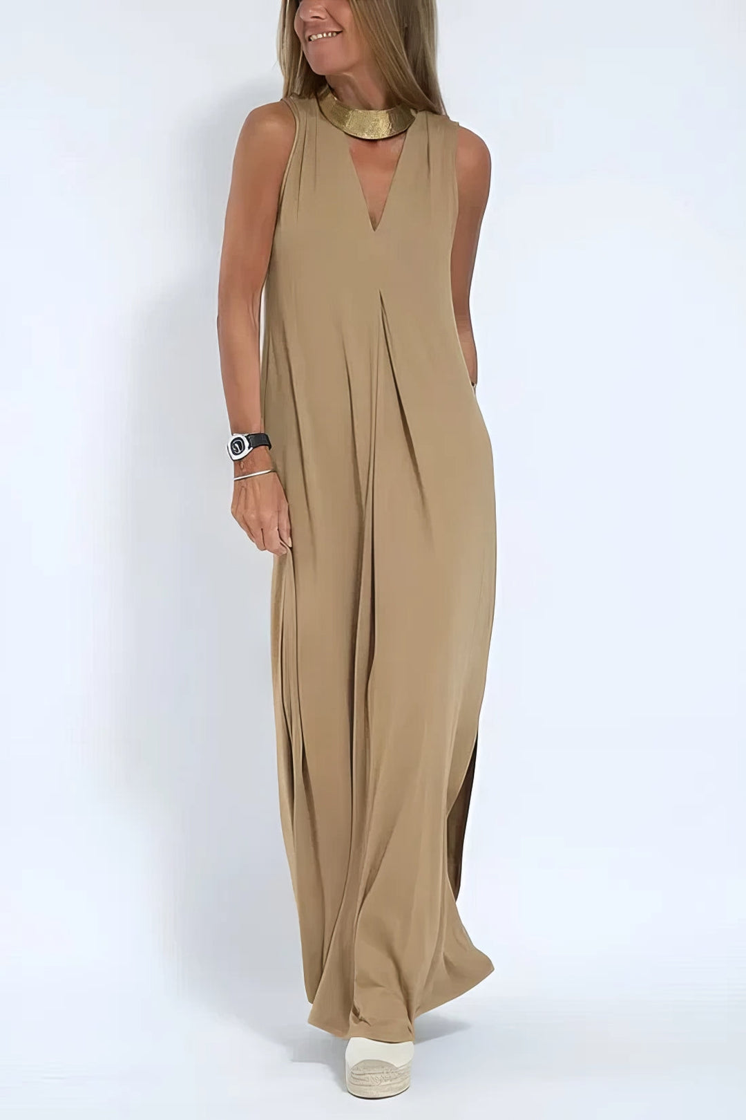 Natasha - Elegant Long Dress with Complimentary Matching Cardigan