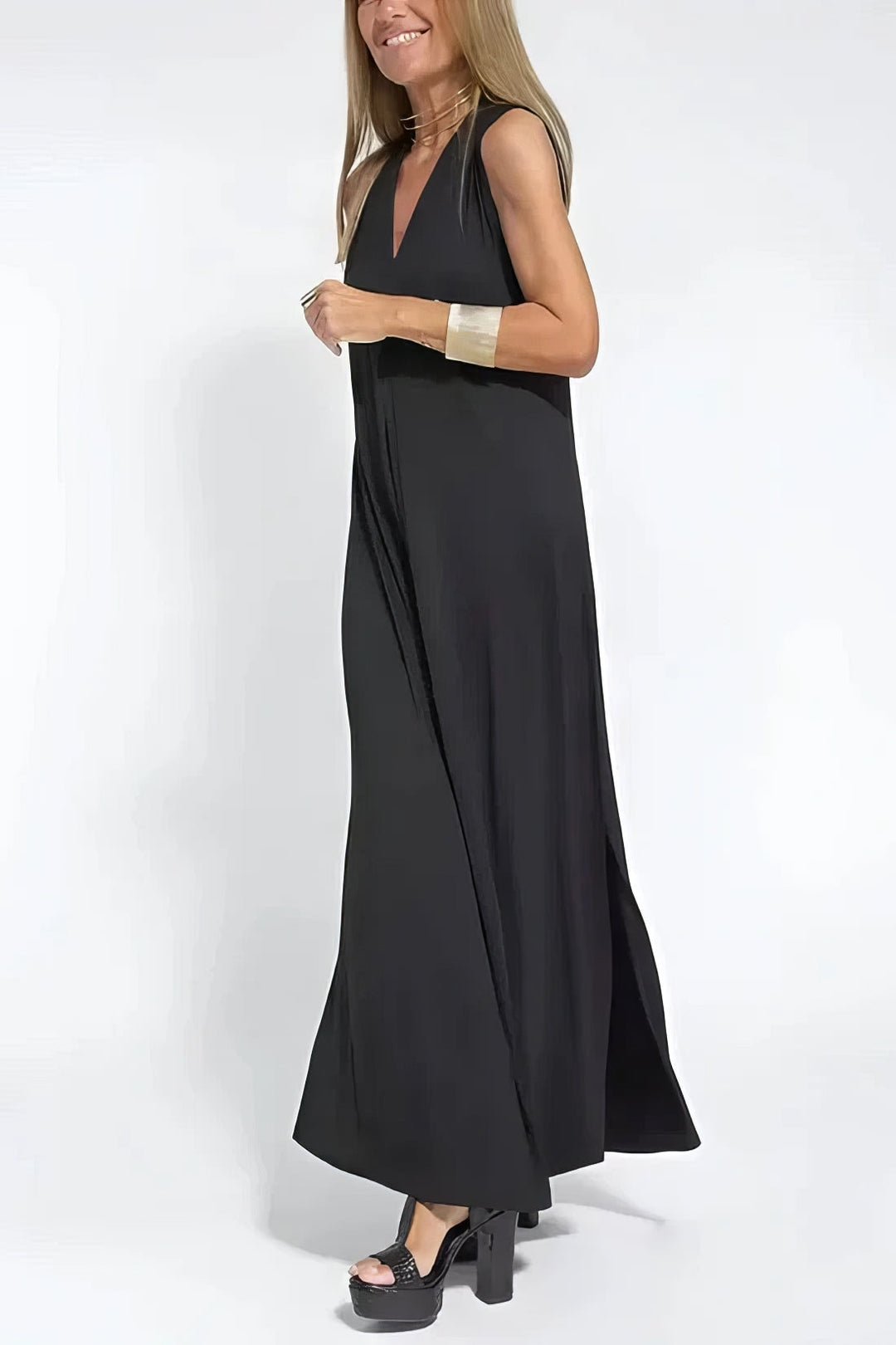 Natasha - Elegant Long Dress with Complimentary Matching Cardigan